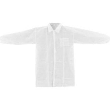 GLOBAL EQUIPMENT Global Industrial„¢ Disposable Polypropylene Lab Coat, Elastic Wrists, X-Large, 25/Case KC-PP-40G-LC-XL